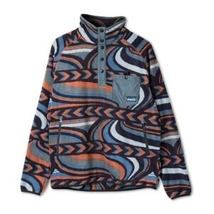 KAVU Teannaway Men's Printed Fleece Pullover‎ – Warm Outdoor Casual Jacket